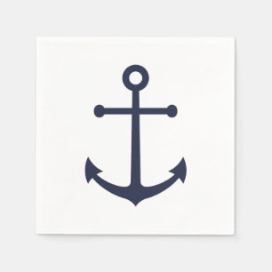 Nautical Navy Blue Anchor Napkin