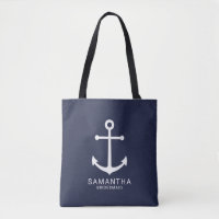 Nautical Navy Blue Anchor Personalised Bridesmaid
