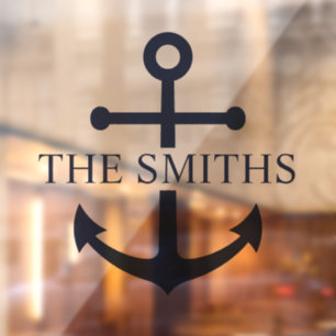 Nautical Navy Blue Anchor Personalised Family Name