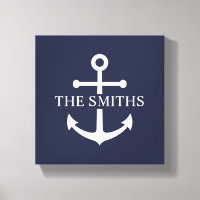Nautical Navy Blue Anchor Personalised Family Name