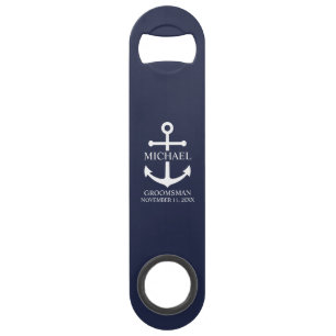 Nautical Navy Blue Anchor Personalised Groomsmen