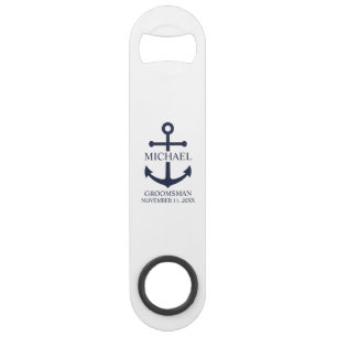 Nautical Navy Blue Anchor Personalised Groomsmen