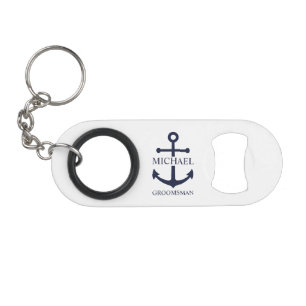 Nautical Navy Blue Anchor Personalised Groomsmen