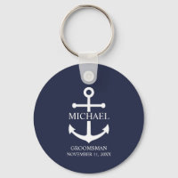 Nautical Navy Blue Anchor Personalised Groomsmen