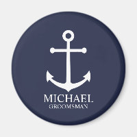 Nautical Navy Blue Anchor Personalised Groomsmen