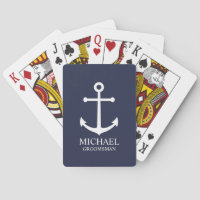 Nautical Navy Blue Anchor Personalised Groomsmen