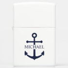 Nautical Navy Blue Anchor Personalised Name