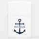 Nautical Navy Blue Anchor Personalised Name