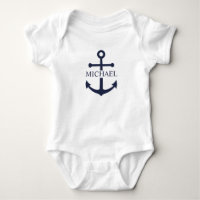 Nautical Navy Blue Anchor Personalised Name