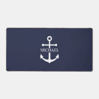 Nautical Navy Blue Anchor Personalised Name