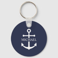 Nautical Navy Blue Anchor Personalised Name