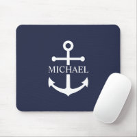 Nautical Navy Blue Anchor Personalised Name