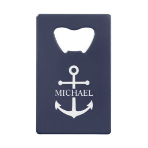 Nautical Navy Blue Anchor Personalized Name