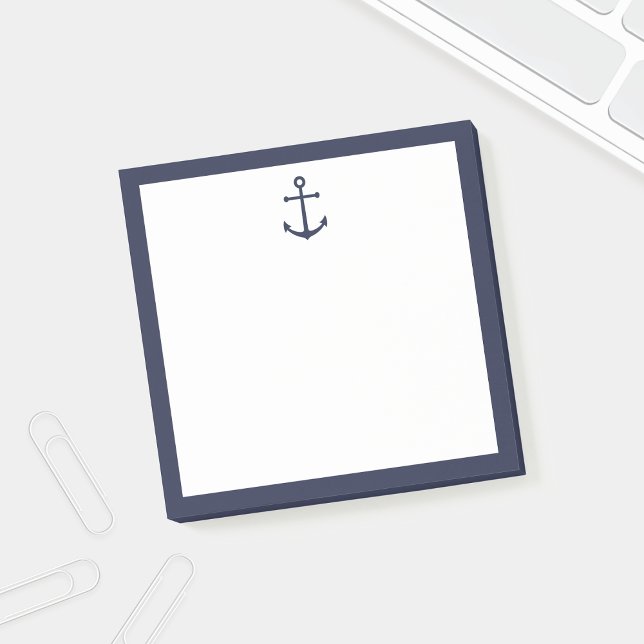 Nautical Navy Blue Anchor Post-it Notes (Creator Uploaded)