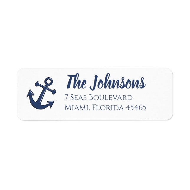 Nautical Navy Blue Anchor Return (Front)