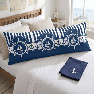 Nautical Navy Blue Anchor Sailing Body Cushion