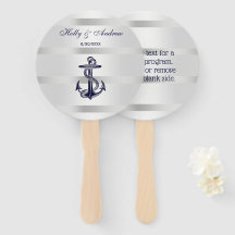 Nautical Navy Blue Anchor Silver Wt BG Wedding