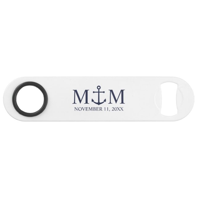 Nautical Navy Blue Anchor Wedding (Front (Horizontal))