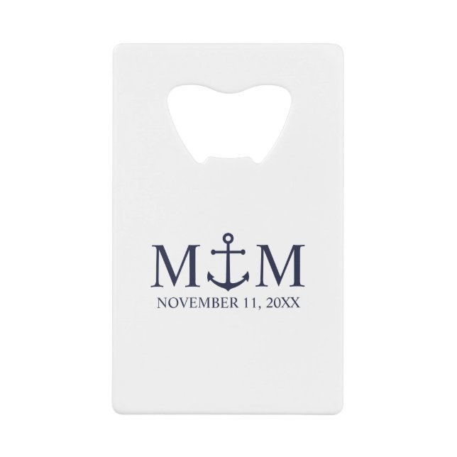 Nautical Navy Blue Anchor Wedding (Front)