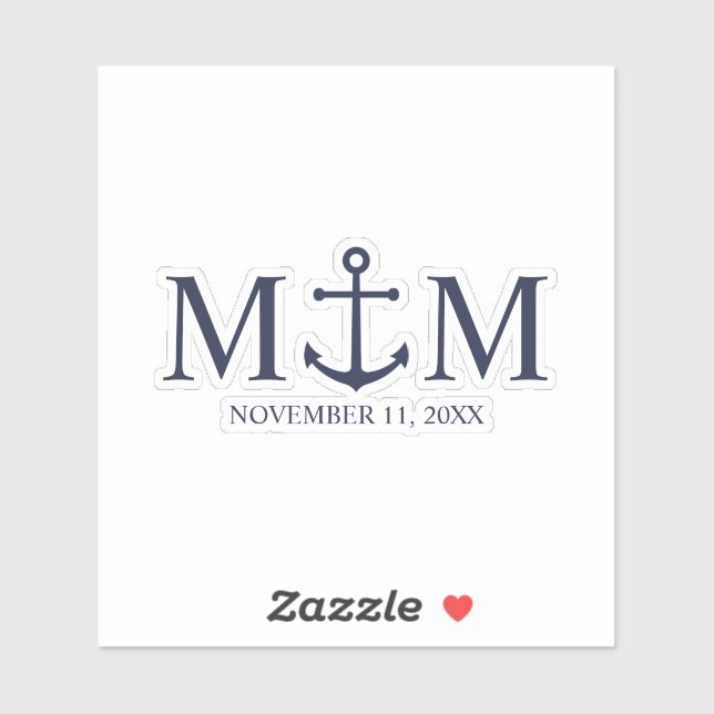 Nautical Navy Blue Anchor Wedding (Sheet)