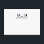 Nautical Navy Blue Anchor Wedding Advice Card<br><div class="desc">Add a stylish touch to your nautical wedding with this classic navy blue anchor wedding advice and wishes card. Designed with a navy blue anchor illustration, it features personalised bride and groom monogram, custom text in a navy blue serif font on a white background. Ideal for nautical or beach-themed weddings,...</div>