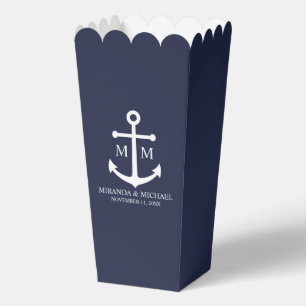 Nautical Navy Blue Anchor Wedding Favour Box