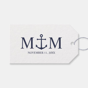 Nautical Navy Blue Anchor Wedding Gift Tags
