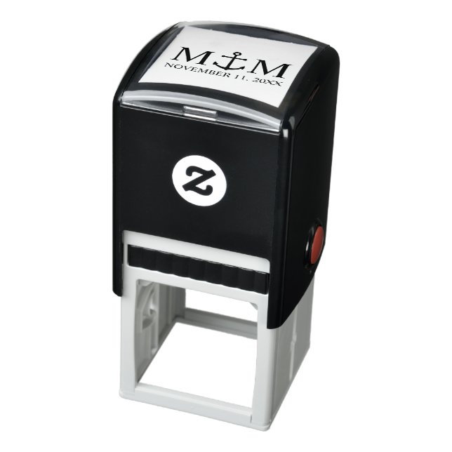 Nautical Navy Blue Anchor Wedding Self-inking Stamp (Product)
