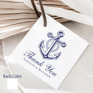 Nautical Navy Blue Anchor Wedding Thank You Favour Tags