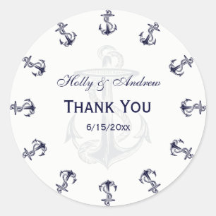 Nautical Navy Blue Anchors R TY Envelope Seal