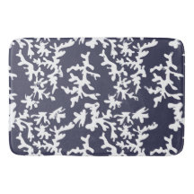 Nautical Navy Blue and White Coral Reef Pattern