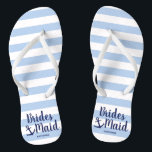 Nautical navy blue bridesmaid with anchor & stripe jandals<br><div class="desc">Elegant nautical bridesmaid design.</div>