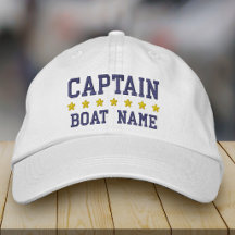 Nautical Navy Blue Captain Your Boat Name White