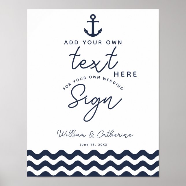 Nautical Navy Blue Create your own poster (Front)