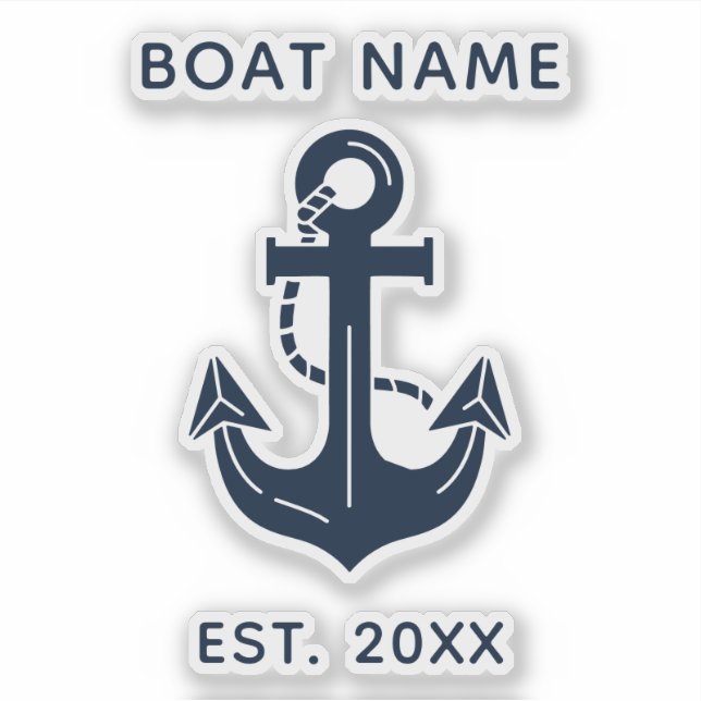 Nautical Navy Blue Custom Boat Name (Front)