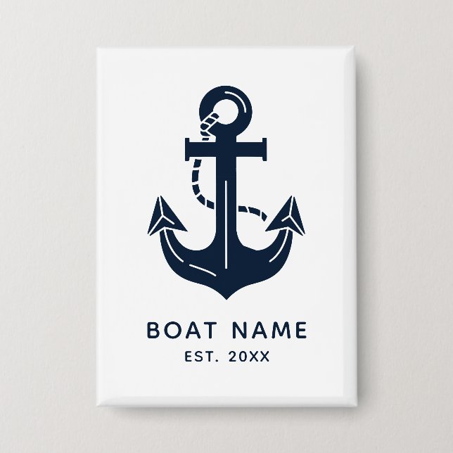 Nautical Navy Blue Custom Boat Name (Front)