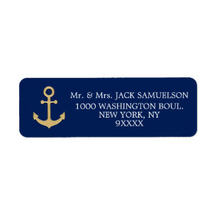 Nautical Navy Blue Gold Anchor Wedding