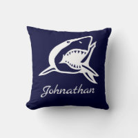 Nautical Navy Blue  Great White shark  Name Ocean