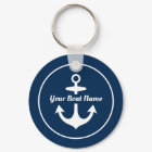 Nautical Navy Blue Personalized Boat Name Anchor