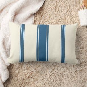 Nautical Navy Blue Stripe  Lumbar Cushion