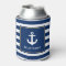 Nautical Navy Blue Striped Anchor Boat Name