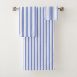 Nautical Navy Blue Stripes Bath Towel Set