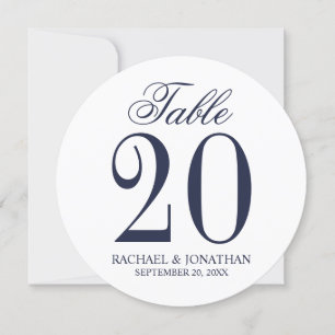 Nautical Navy Blue Wedding Circle Table Number