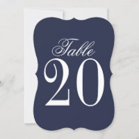 Nautical Navy Blue Wedding Table Number
