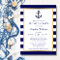 Nautical Navy Blue/White Bridal Shower Invitations