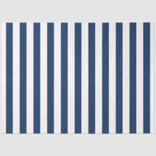 Nautical Navy Blue & White Striped Tissue Paper