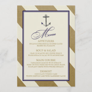 Nautical Navy & Gold Menu