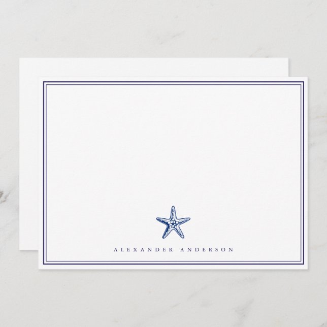 Nautical Navy Professional Double Border  Card (Front/Back)
