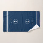 Nautical Navy Rope Anchor Custom Boat Name