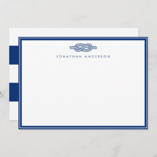 Nautical Navy Rope Correspondence  Card